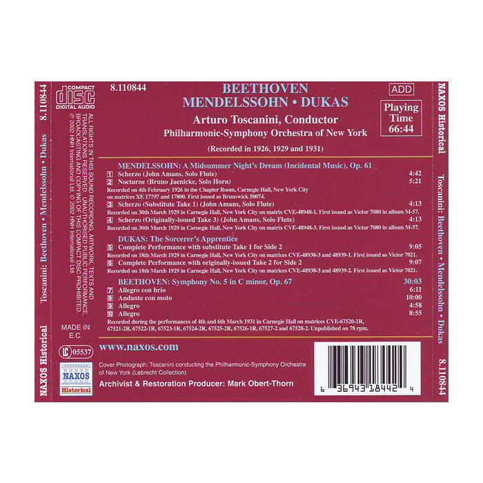 Toscanini conducts Beethoven, Dukas & Mendelssohn - slide-1