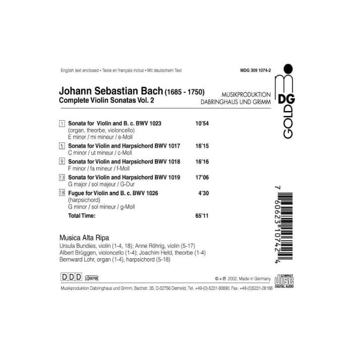 Bach: Complete Violin Sonatas vol. 2 - slide-1