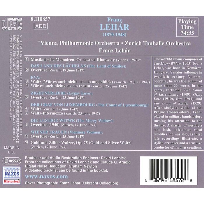 LEHAR: Waltzes and Overtures - slide-1
