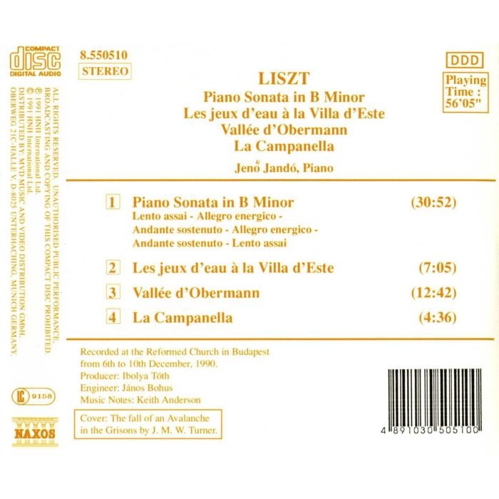 LISZT: Piano Sonata in B Minor, Vallée d'Obermann, La campanella - slide-1