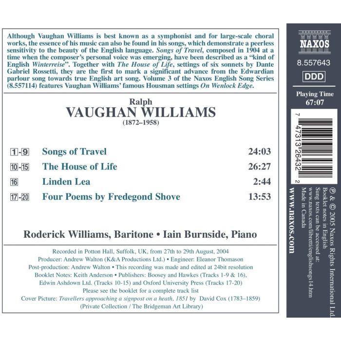 VAUGHAN WILLIAMS: Songs of travel, ... - slide-1