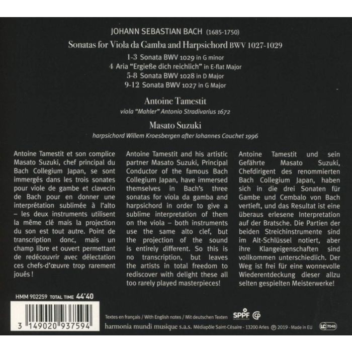 Bach: Sonatas for Viola Da Gamba and Harpsichord - slide-1