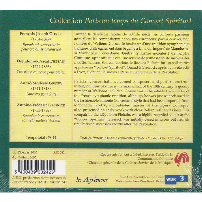 Gretry, Gossec, Pieltain: Concertos & Symphonies - slide-1