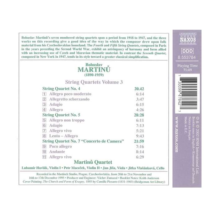 MARTINU: String Quartets Vol. 3 - slide-1