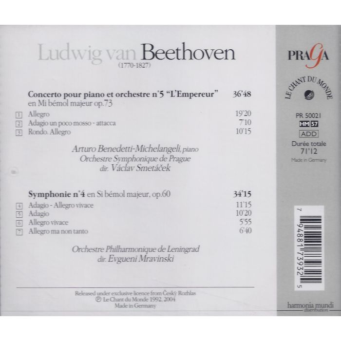 Beethoven: Piano Concerto No. 5, Symphony No. 4 - slide-1