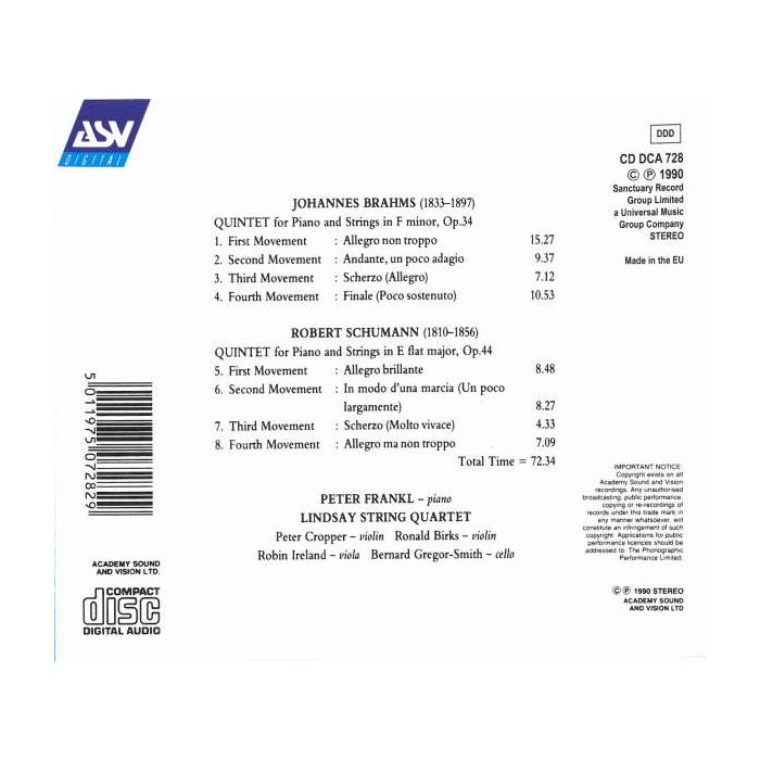 Brahms, Schumann: Piano Quintets - slide-1