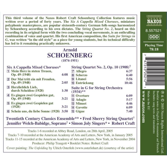 SCHOENBERG: Six A Cappella Mixed Choruse - slide-1
