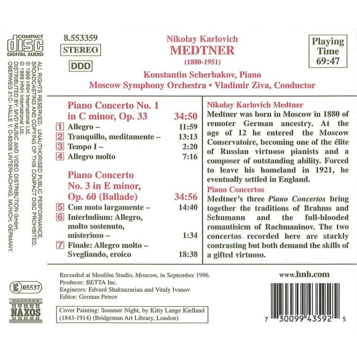 MEDTNER: Piano Concertos 1 & 3 - slide-1