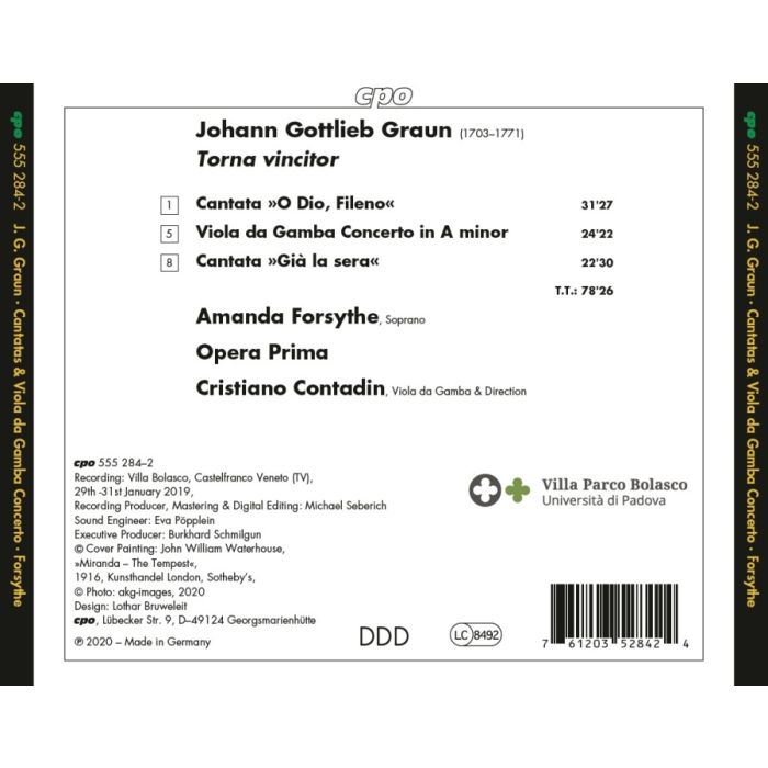 Graun: Cantatas & Viola da Gamba Concerto - slide-1
