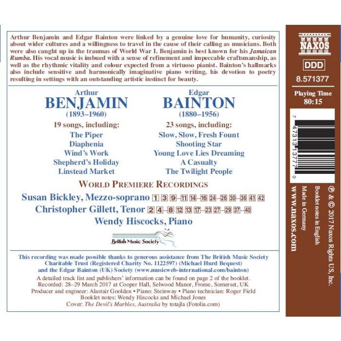 Benjamin & Bainton: Songs - slide-1