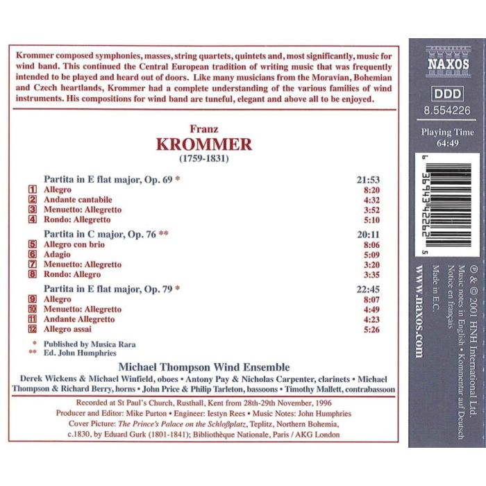 KROMMER: Partitas for Wind Ensemble Opp. 69, 76 and 79 - slide-1