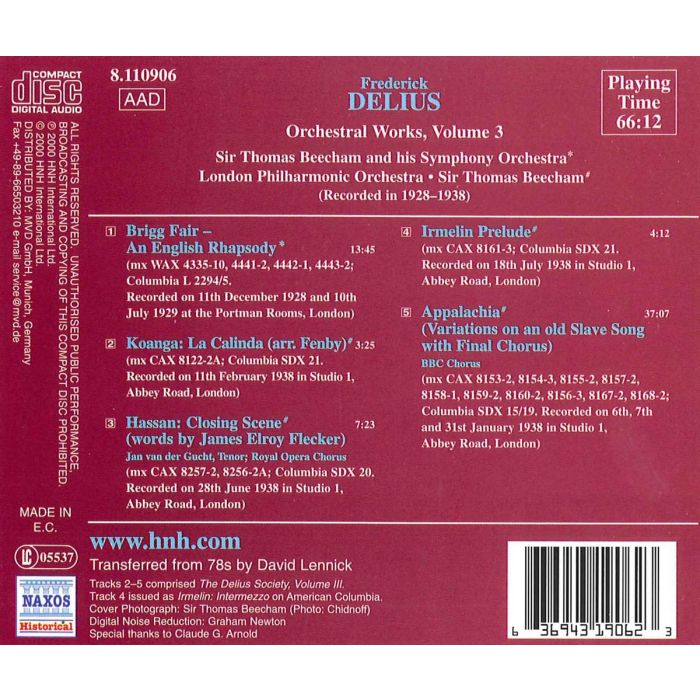 Delius: Orchestral Works Vol.3 - slide-1