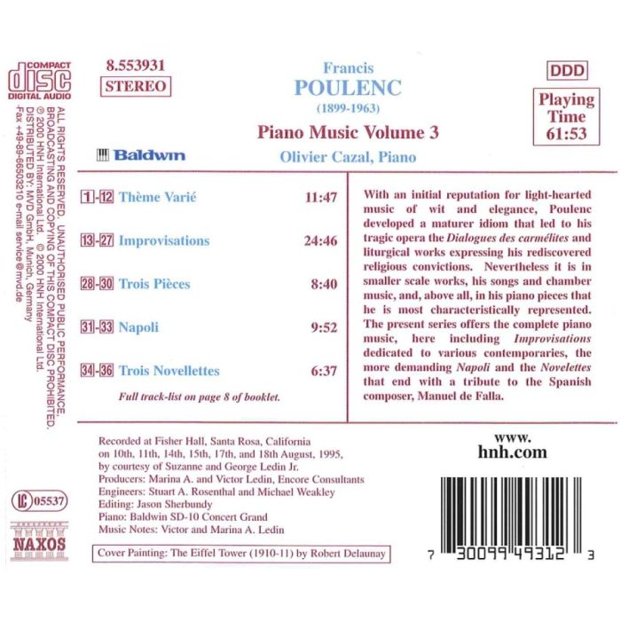 POULENC: Piano Music Vol. 3 - slide-1