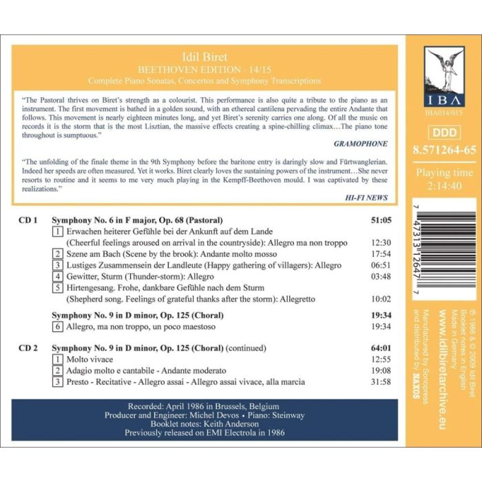 BEETHOVEN: Symphonies, Vol. 5, 6 (Biret Beethoven Edition, Vol. 14, 15) - slide-1