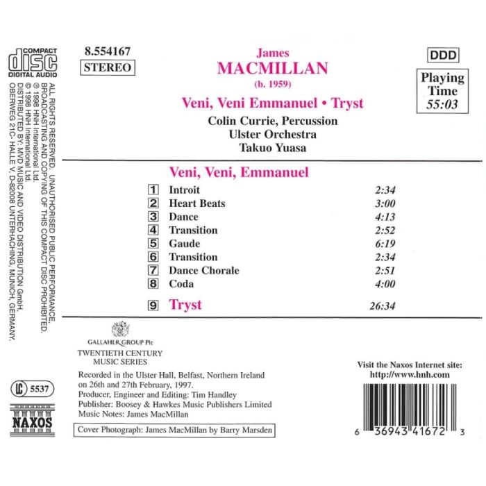 MACMILLAN: Veni, Veni Emmanuel; Tryst - slide-1