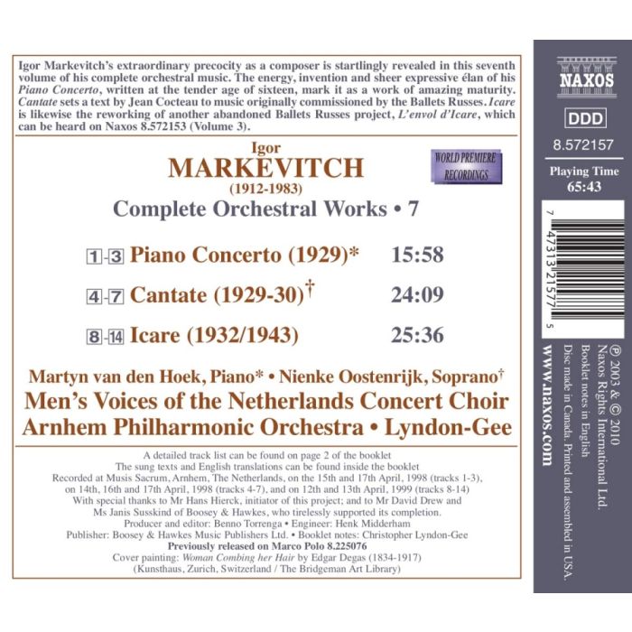 Markevitch: Orchestral Works Vol. 7 - Piano Concerto, Cantate, Icare - slide-1