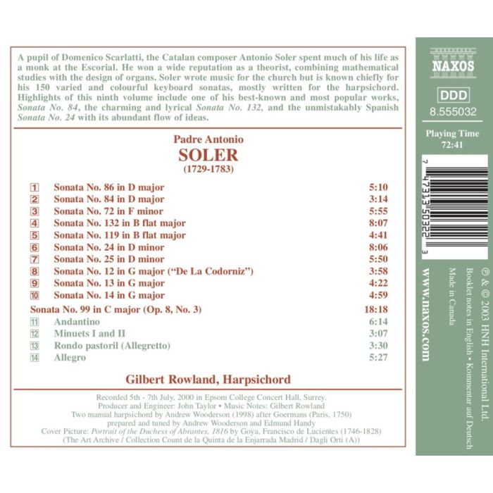 SOLER: Sonatas for Harpsichord, Vol. 9 - slide-1