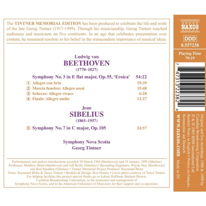 BEETHOVEN: Symphony No. 3 / SIBELIUS: Symphony No. 7 - slide-1
