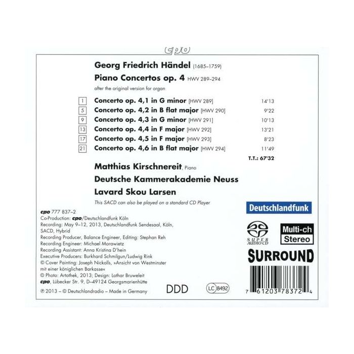 Handel: Piano Concertos op. 4 HWV 289-294 (oryg. koncerty organowe) - slide-1