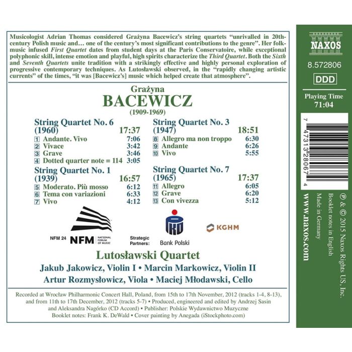 Bacewicz: String Quartets Vol. 1 - Nos. 1, 3, 6 & 7 - slide-1