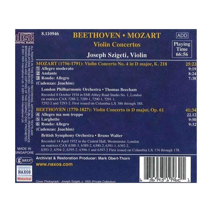 Beethoven: Violin Concerto / Mozart: Violin Concerto No 4 - slide-1