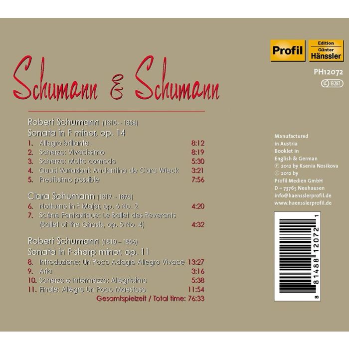 Schumann: Sonatas, Clara Schumann: Notturno, Scene fantastique - slide-1