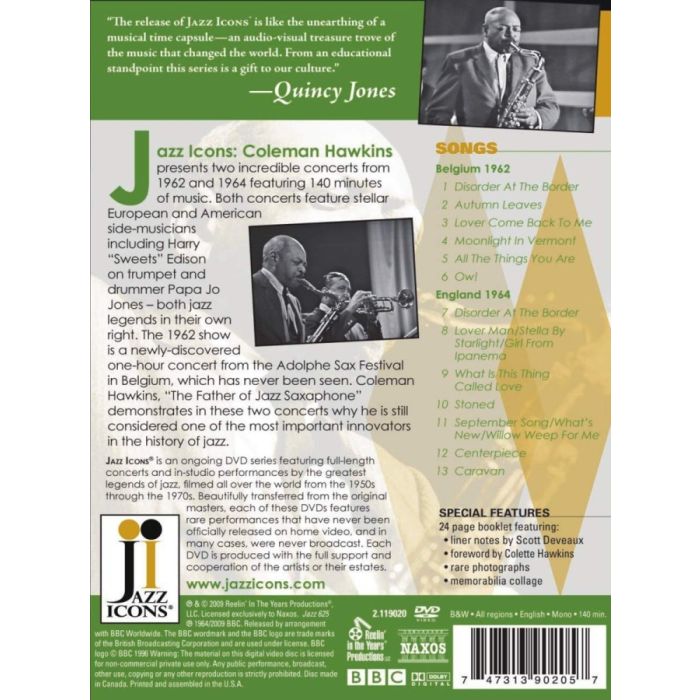 Jazz Icons: Coleman Hawkins Live in ’62 & ’64 - slide-1