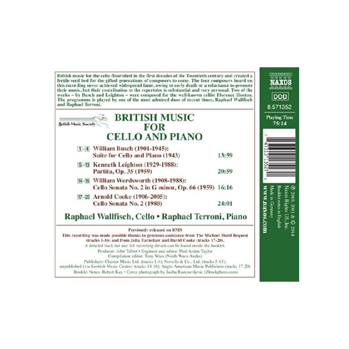 British Music for Cello and Piano - Busch; Leighton; Wordsworth; Cooke - slide-1