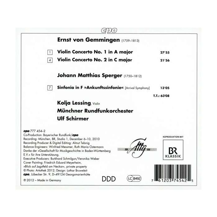 Gemmingen: Violin Concertos 1 & 2,  Sperger: Sinfonia in F - slide-1