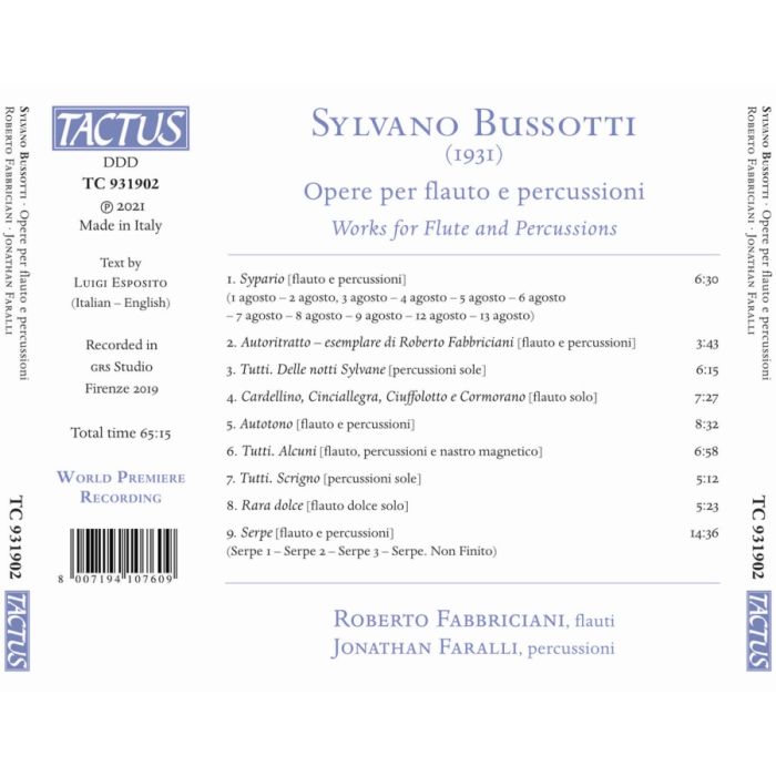 Bussotti: Works for Flute and Percussions - slide-1