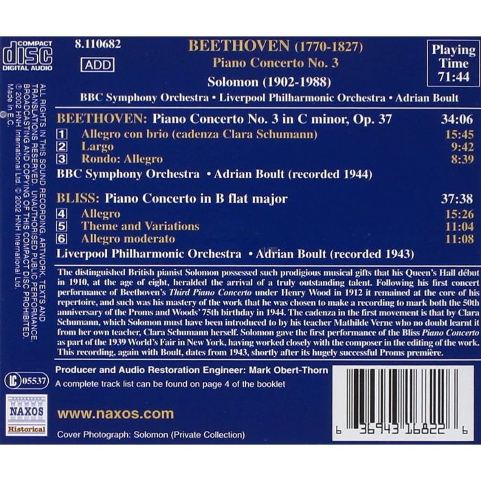 Beethoven: Piano Concerto No. 3 / Bliss: Piano Concerto - slide-1