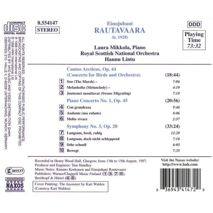 RAUTAVAARA: Cantus Arcticus; Piano Concerto No. 1; Symphony No. 3 - slide-1
