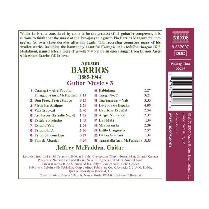 BARRIOS: Guitar Music Vol. 3 - slide-1