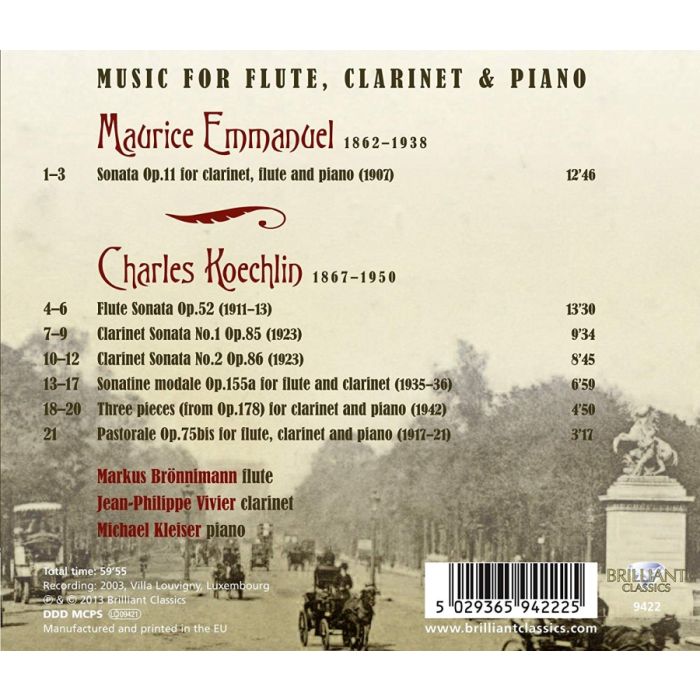 Koechlin & Emmanuel: Music for Flute, Clarinet and Piano - slide-1