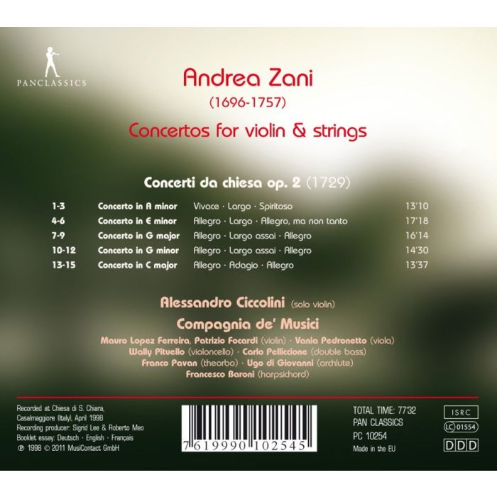 Zani: Concertos for violin & strings - slide-1