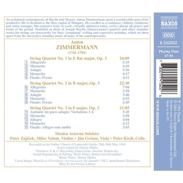 ZIMMERMANN A.: String Quartets Nos. 1 - slide-1