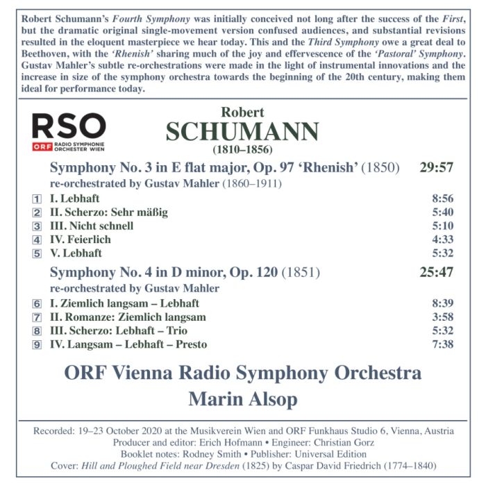 Schumann arr. Mahler: Symphonies Nos. 3 & 4 - slide-1