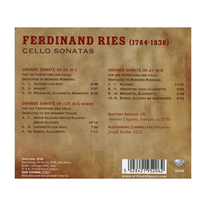 Ries: Cello Sonatas - slide-1