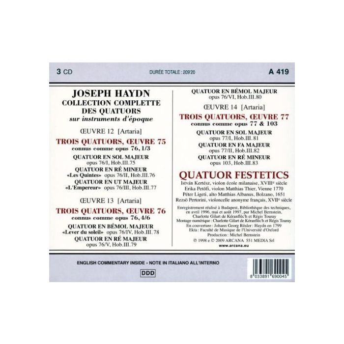Haydn: Les Quatuors Œuvres 75, 76 & 77 - slide-1
