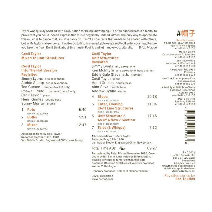 Cecil Taylor: Mixed To Unit Structures Revisited - slide-1