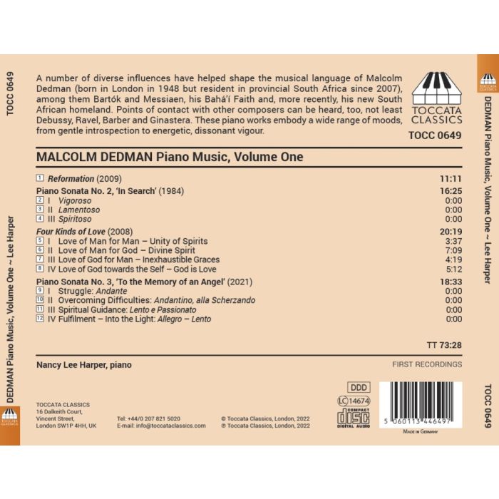 Dedman: Piano Music Vol. 1 - slide-1