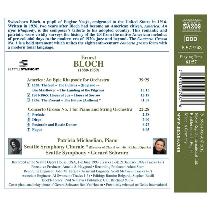 Bloch: America, Concerto grosso No. 1 for Piano and String Orchestra - slide-1