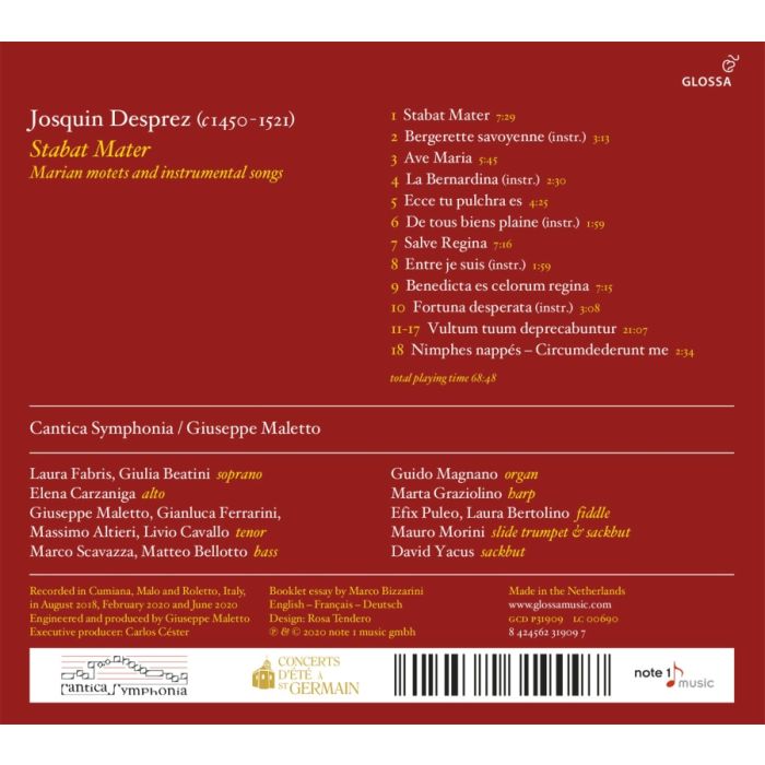 Desprez: Stabat Mater; Marian motets and instrumental songs - slide-1