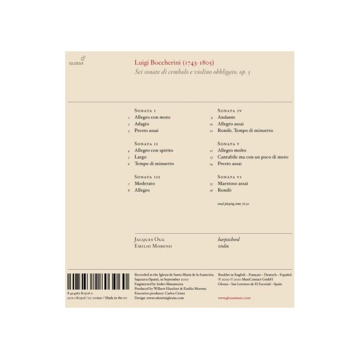 Boccherini: 6 sonate di cembalo e violino op. 5 - slide-1