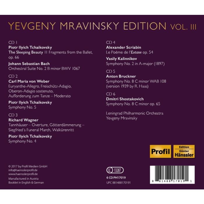 Yevgeny Mravinsky Edition Vol. 3 - Tchaikovsky; Bach; Weber; Wagner; Scriabin; Bruckner; ... - slide-1
