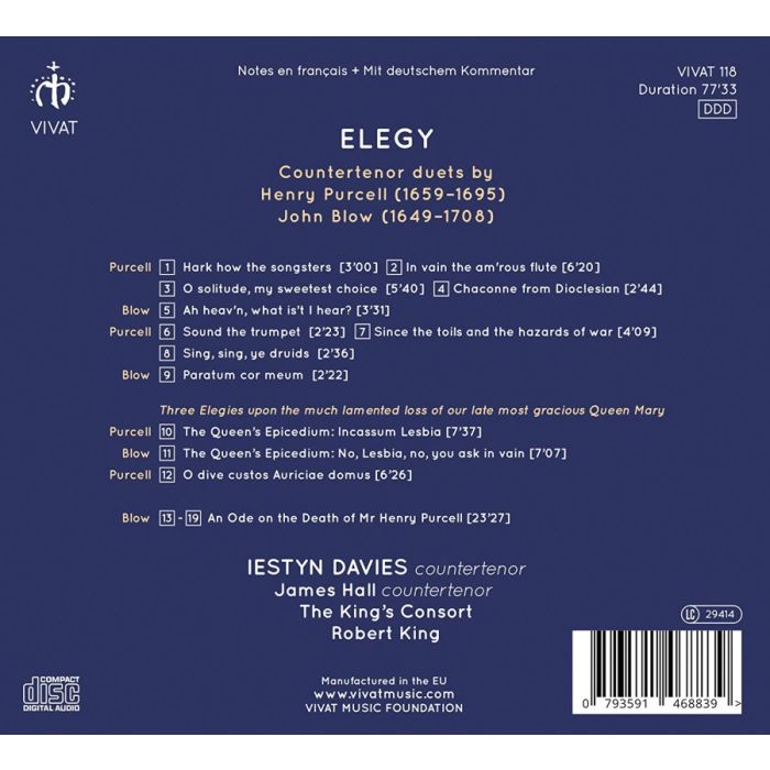 Elegy - Countertenor duets by Purcell & Blow - slide-1