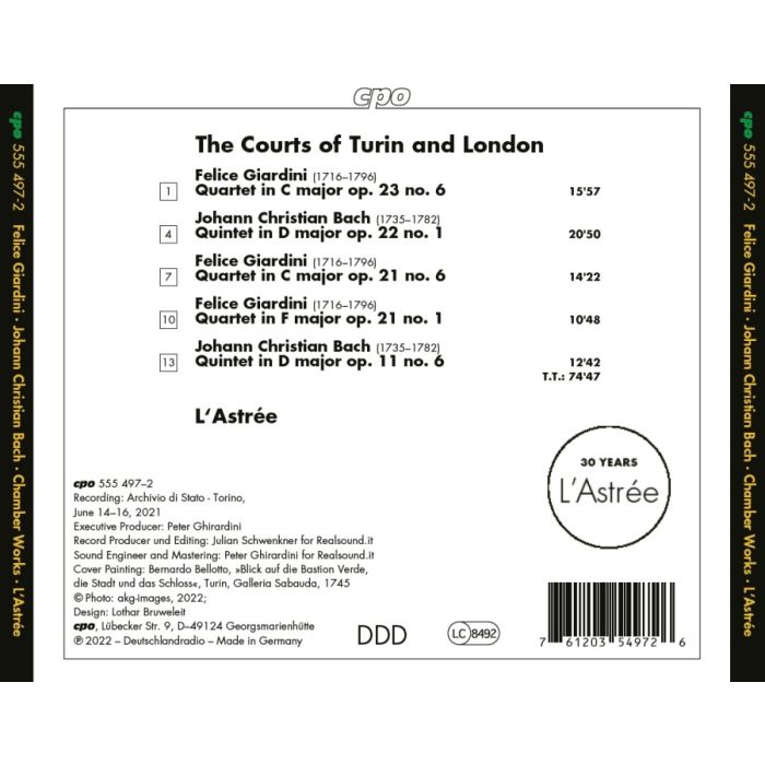 Giardini & J.C. Bach: Quartets & Quintets - slide-1