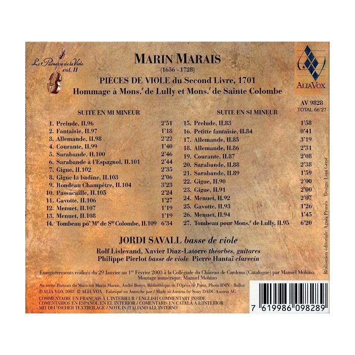 Marais: Pieces de viole, 2 livre - slide-1