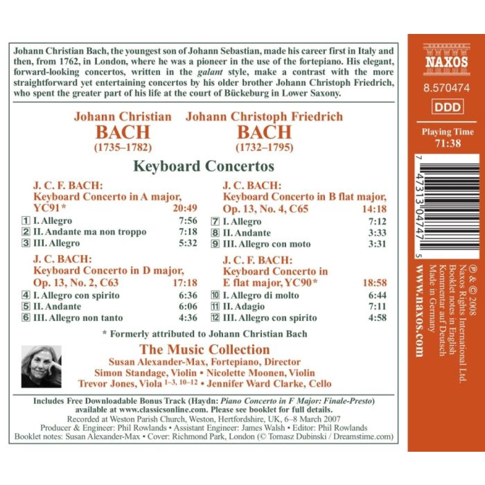 J.C. Bach,  J.C.F. Bach: Keyboard Concertos - slide-1