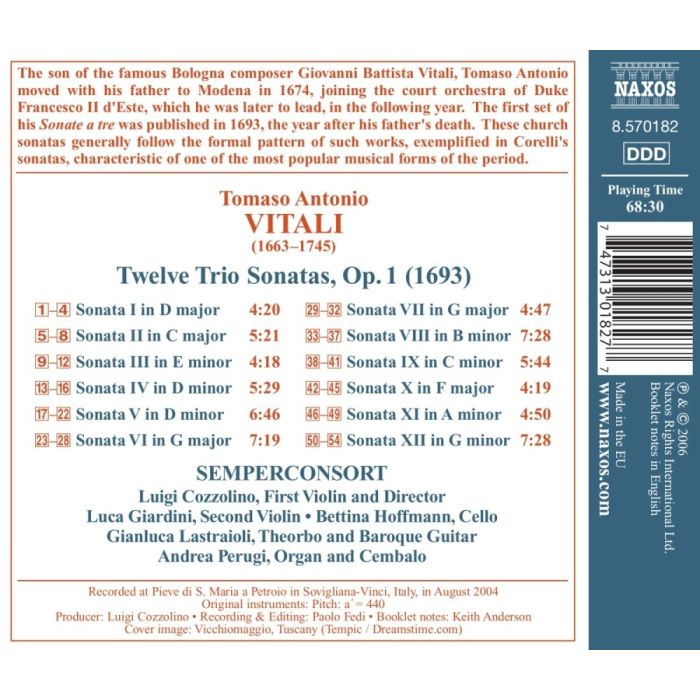 VITALI: Trio Sonatas, Op. 1 - slide-1